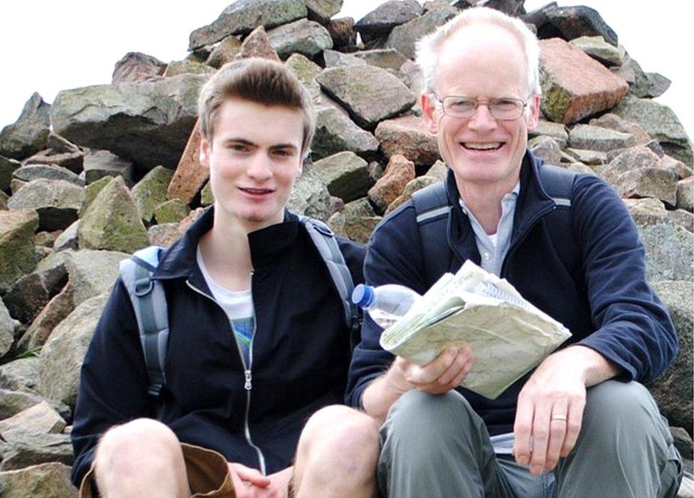 Ewan with his dad, Chris Bowlby