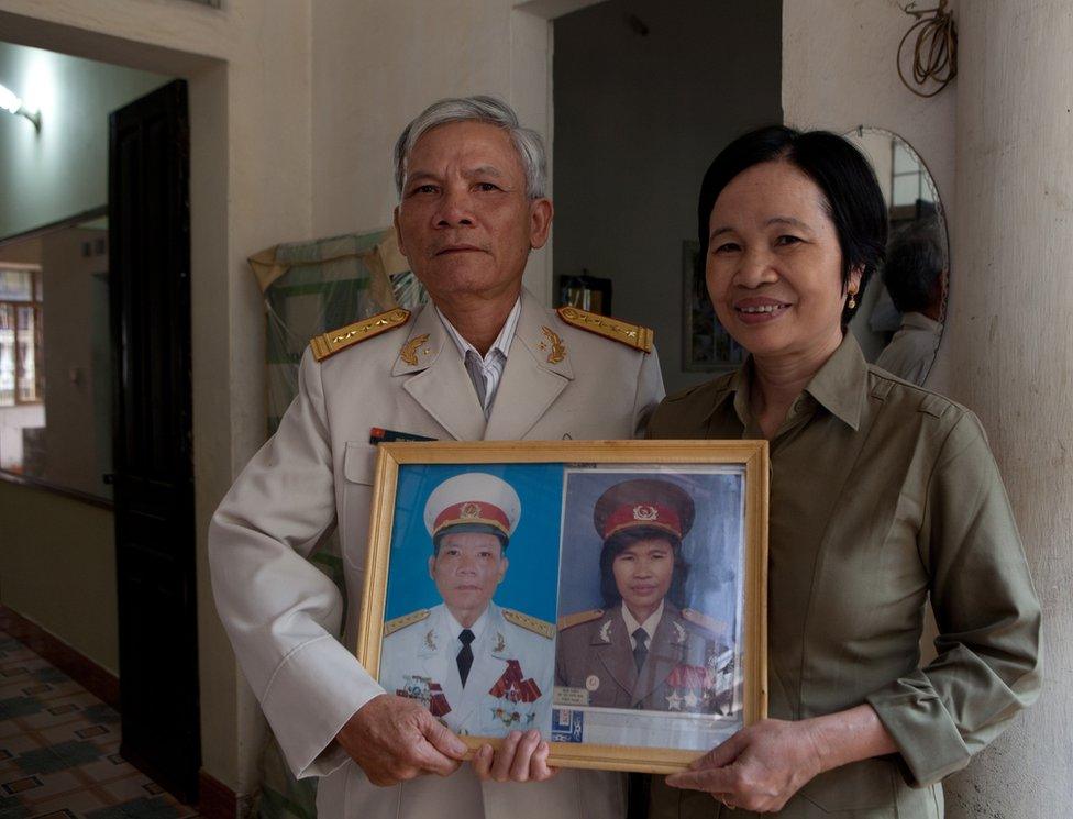 Nguyen Thi Tien is seen here with her husband Ong The Thi