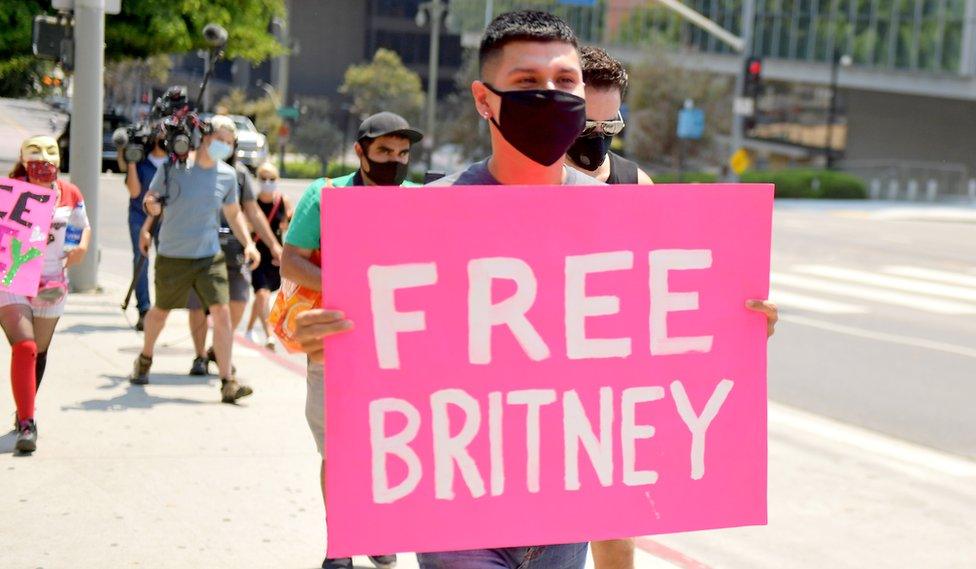 Britney Spears fans protesting