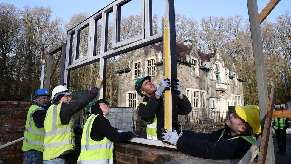 Workers will spend the next three years piecing the old pub back together