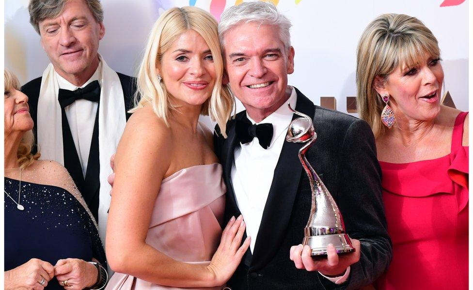 Holly Willoughby and Phillip Schofield at the National Television Awards in 2020