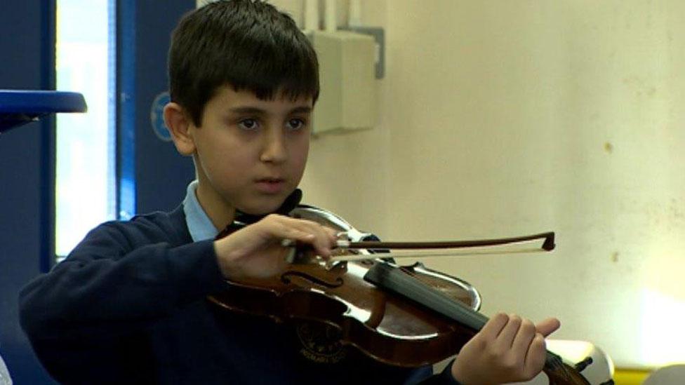 School musician in Cardiff