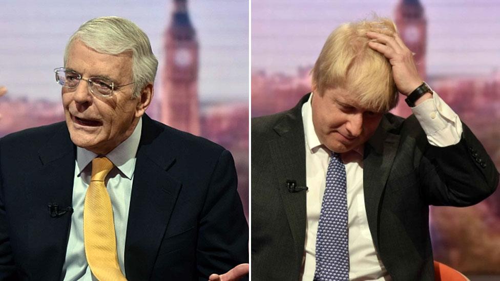 Sir John Major and Boris Johnson