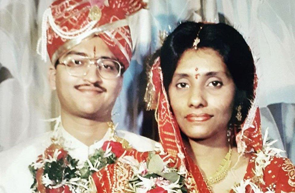 Maria Manjil and Sandeep Jain on their wedding day