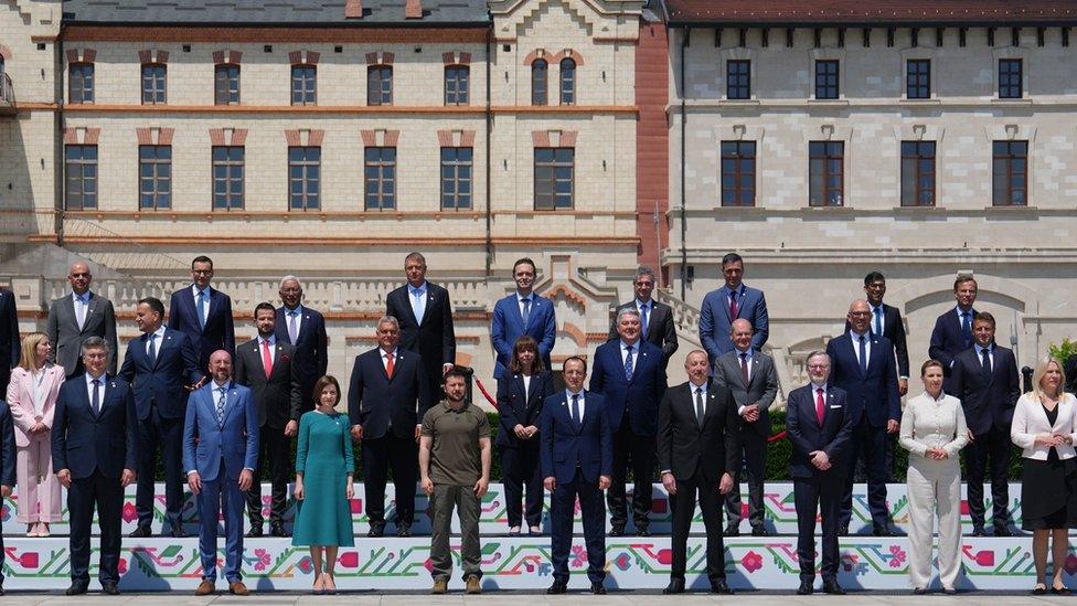 Leaders including Rishi Sunak at a European Political Community summit in Moldova