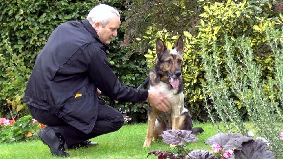 PC Dave Wardell and police dog Finn