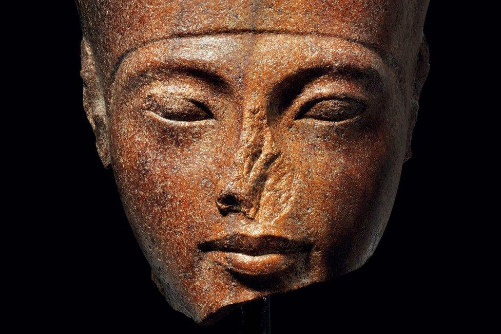 Handout photo from Christie's showing a 3,000-year-old bust of Tutankhamun (30 June 2019)