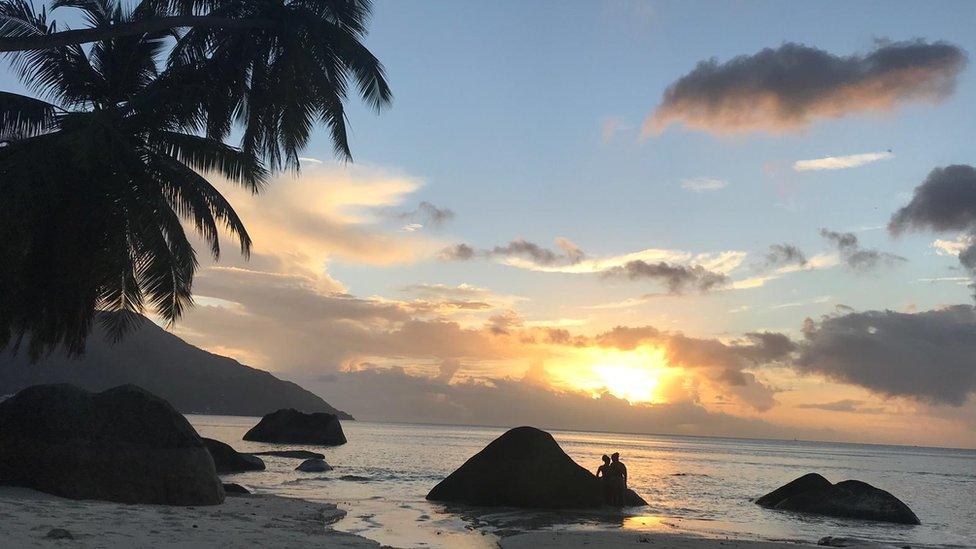 A beach in the Seychelles