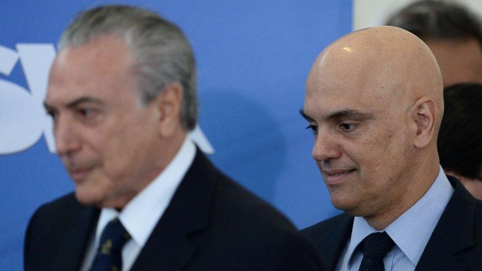 Alexandre de Moraes and President Michel Temer in Brasilia, 3 February 2017