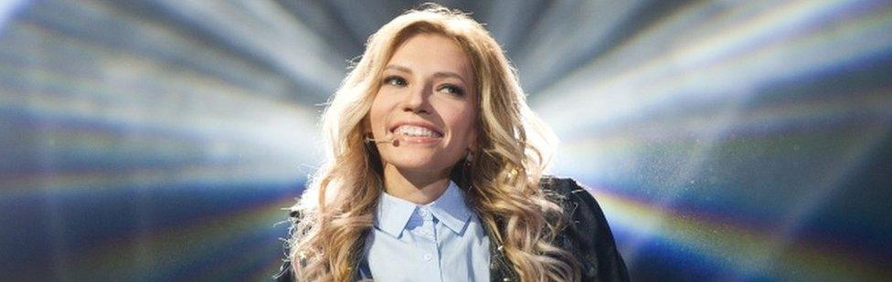 A handout photo taken on March 11, 2017 in Moscow and provided by Russia's Channel One press service shows Russian singer Julia Samoilova