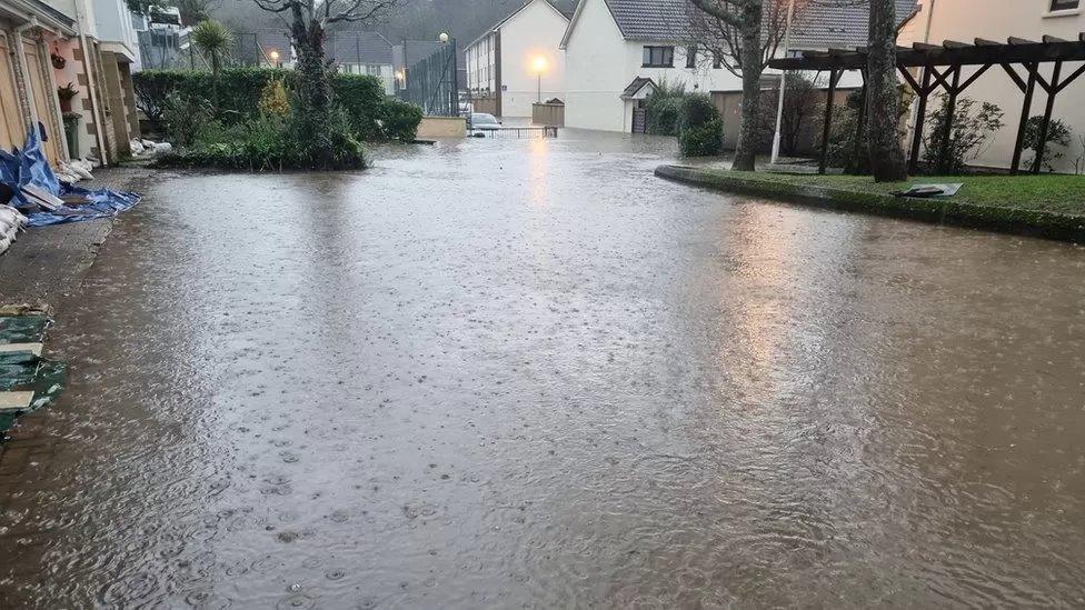 A photo of the flooding