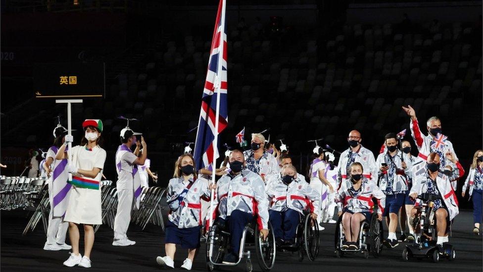 Swimmer Eleanor Simmonds and archer John Stubbs were the flagbearers who led out the GB team during the athletes parade at the opening ceremony.