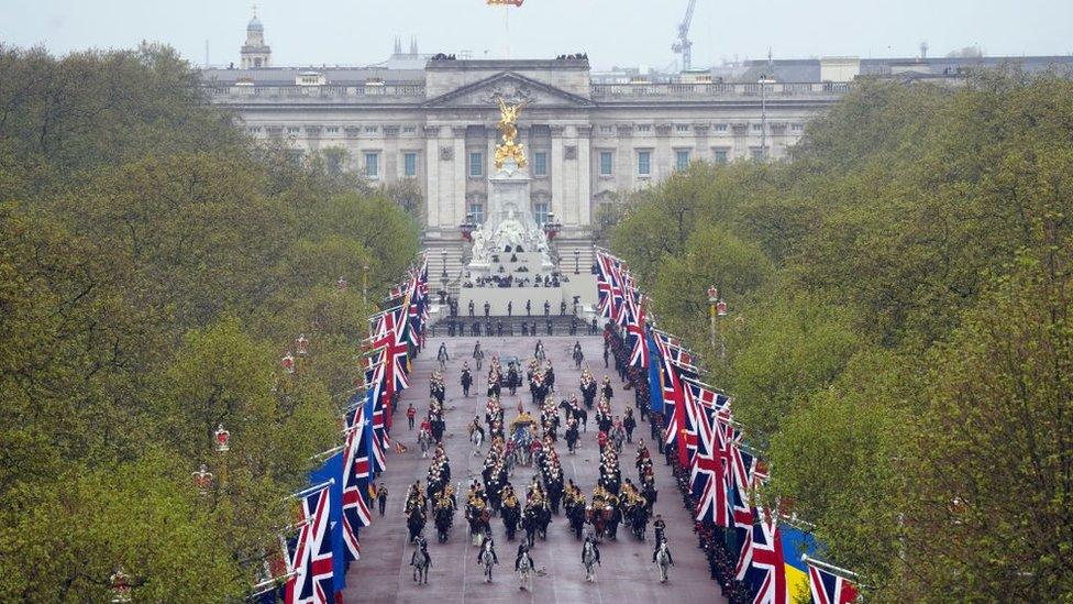 The procession down the Mall