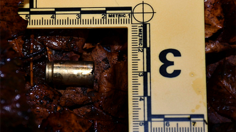 A bullet casing recovered by Merseyside Police