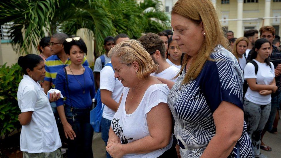 Grettel Landrove's mother, Amparo Font, at Calixto Garcia Hospital in Havana