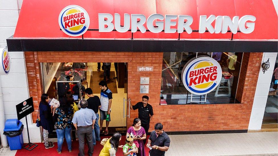 Inside Parel High Street Phoenix mall Burger King fast food restaurant front entrance