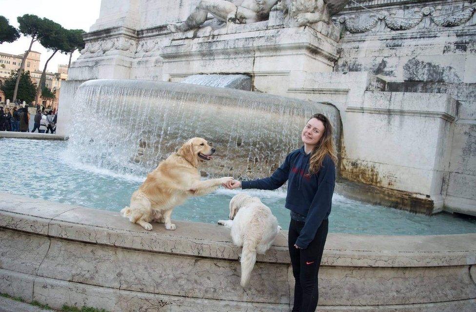 Suzy with two of her dogs