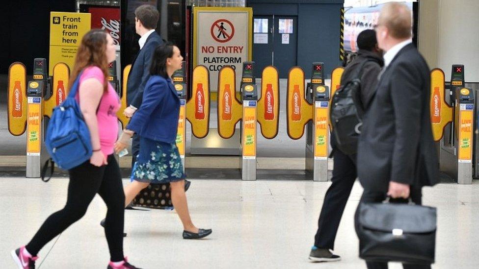 Commuters at Waterloo station