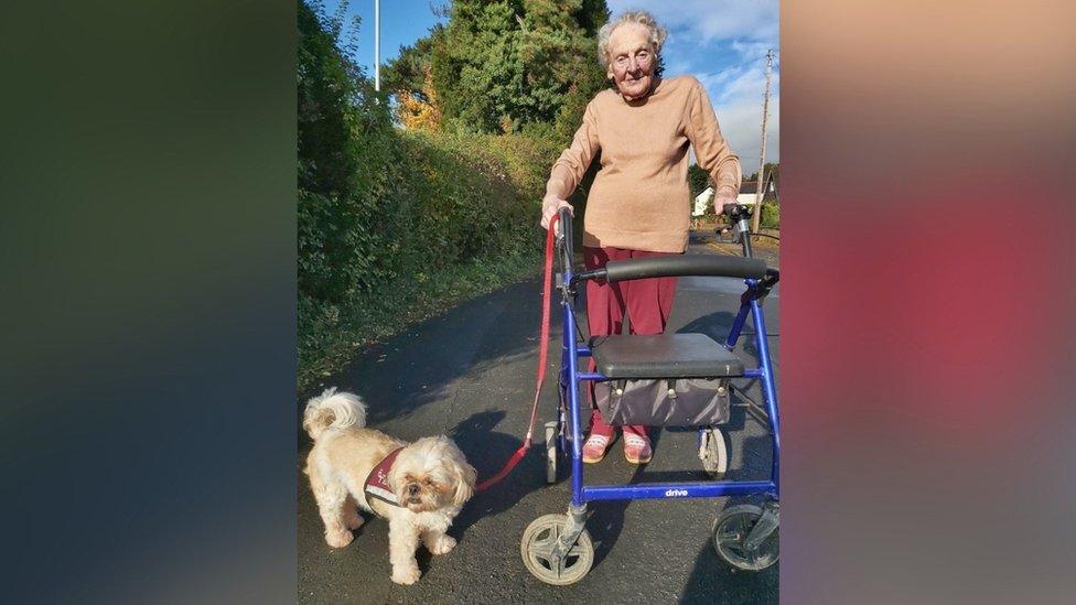 Grace with her hearing dog Amy