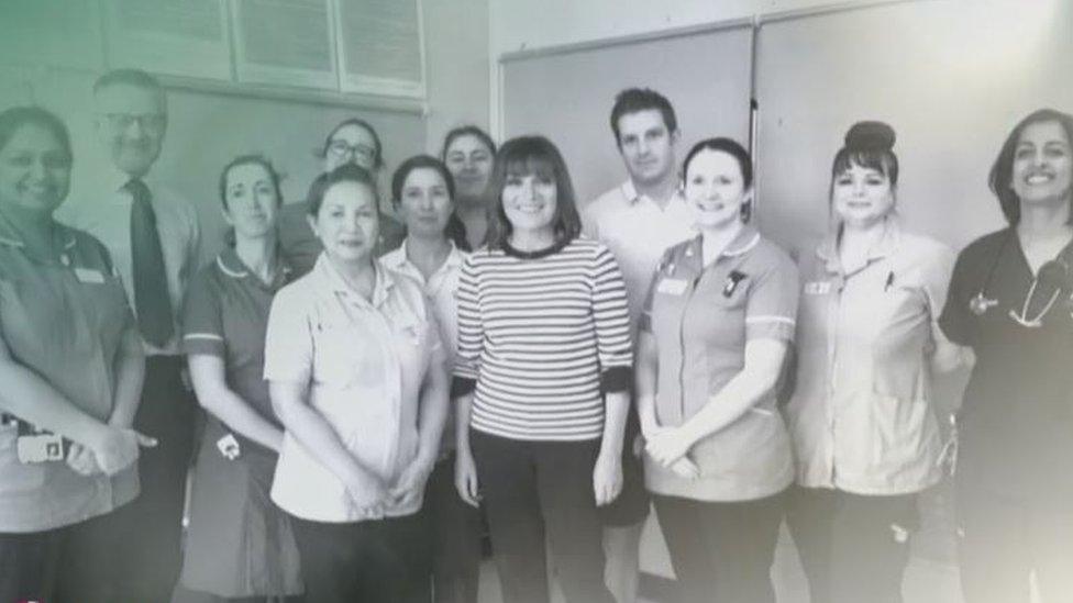 Lorraine Kelly with ITV staff