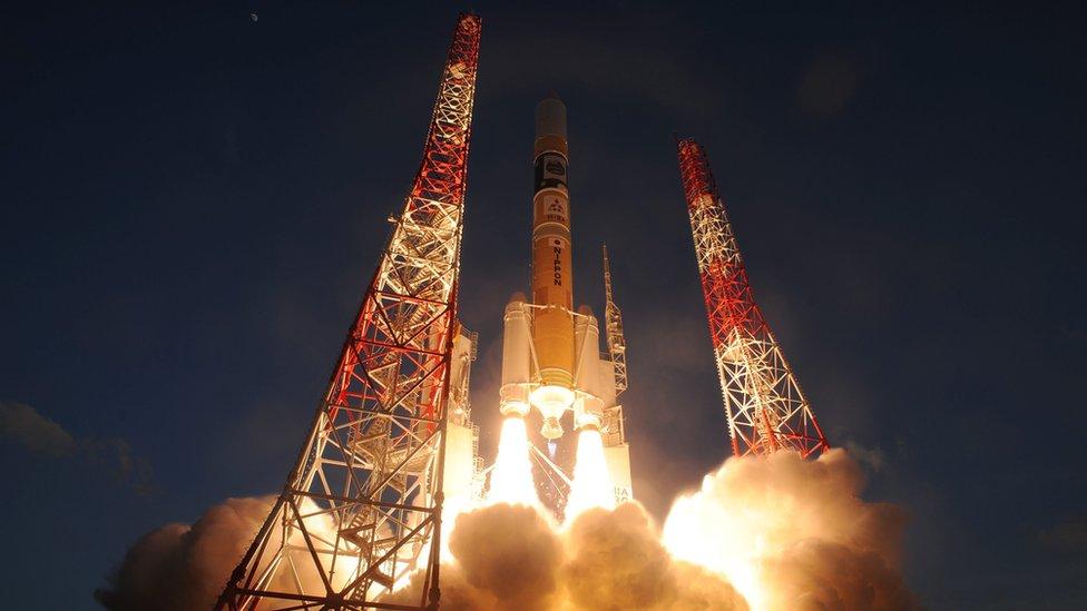 Liftoff of the H-2A rocket carrying the satellite