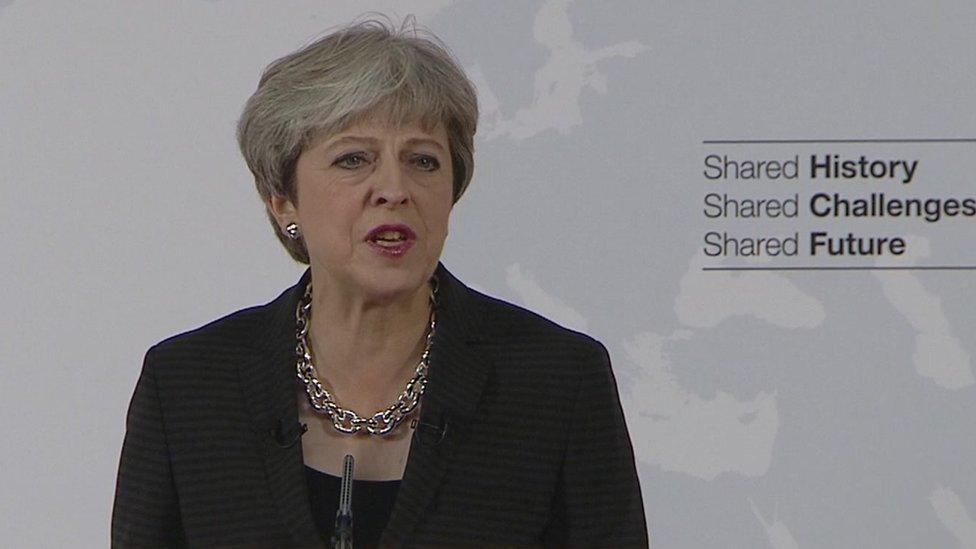 May giving her speech