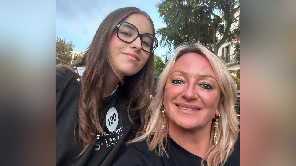 A picture of Helen Baxter and Kelly Young who were among around 1,200 stylists taking part in the record attempt 