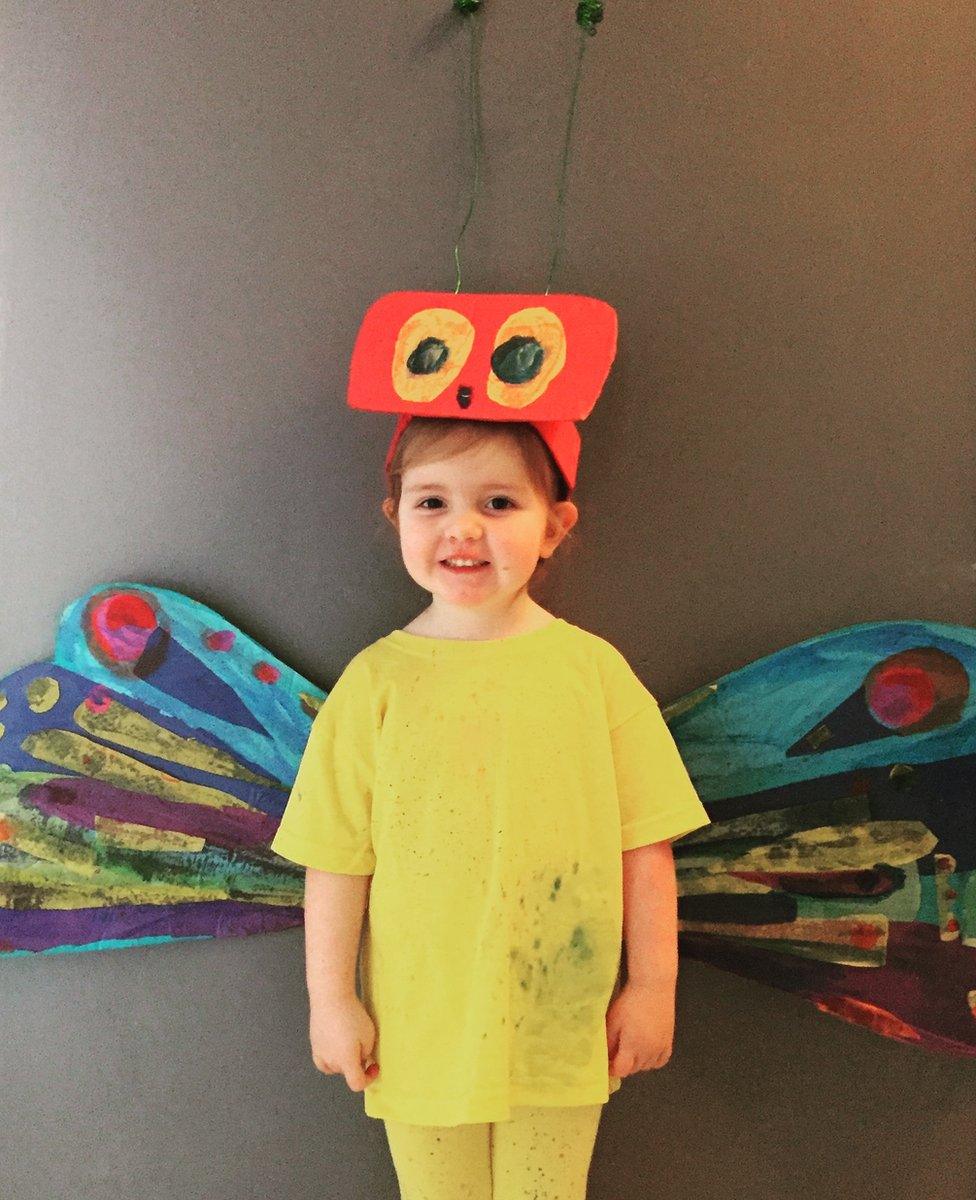 Etta as butterfly from Hungry Caterpillar