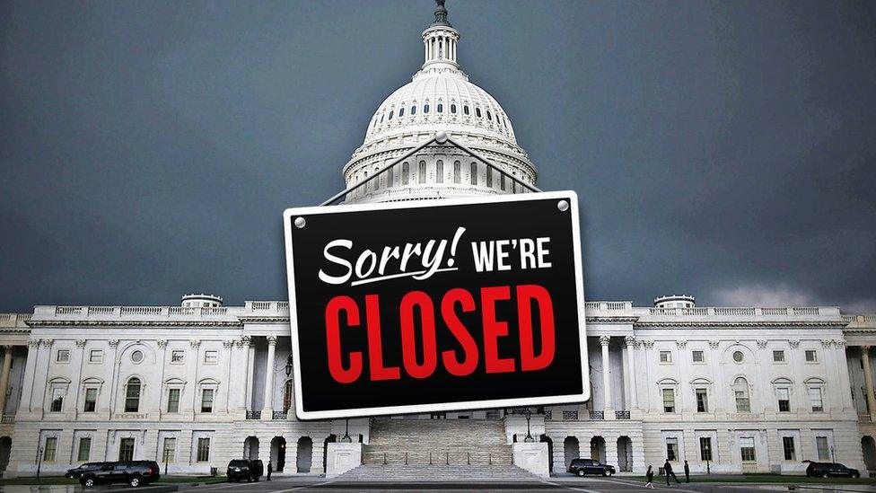 United States Capitol with a closed sign