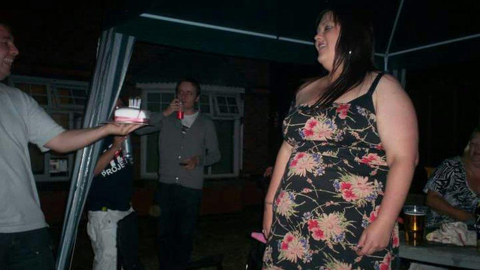 Steph when she weighed more than 20 stone