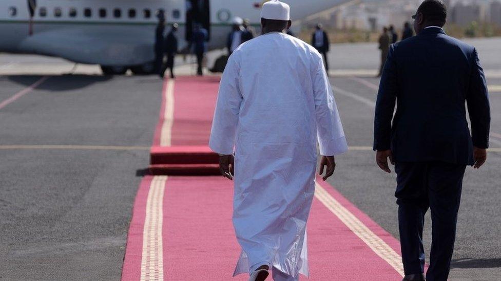 Adama Barrow (l) and Macky Sall