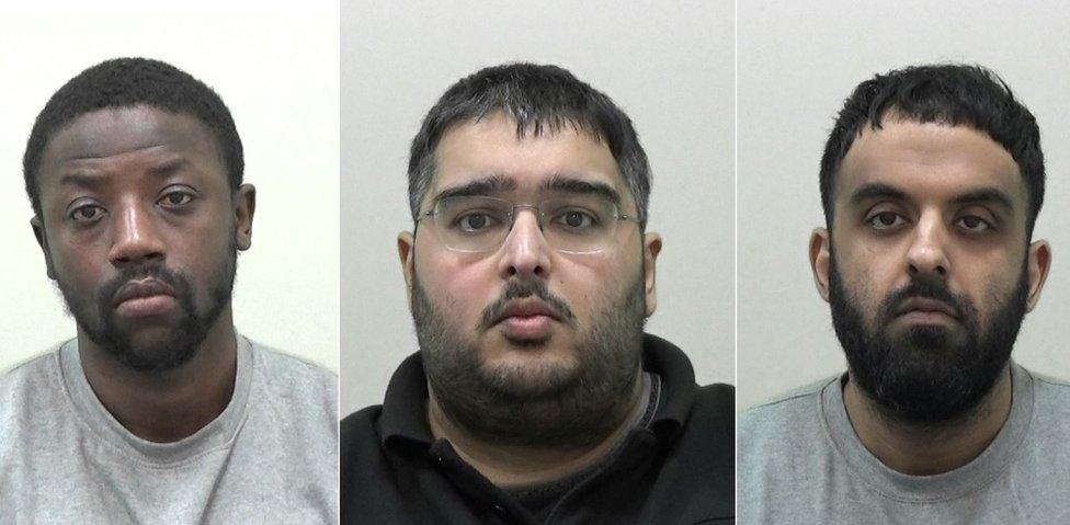 Mugshots of the three men