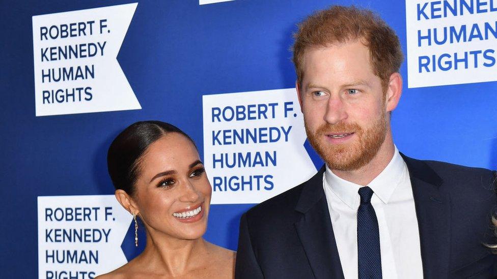 Prince Harry, Duke of Sussex, and Meghan, Duchess of Sussex, arrive at the 2022 Robert F. Kennedy Human Rights Ripple of Hope Award Gala