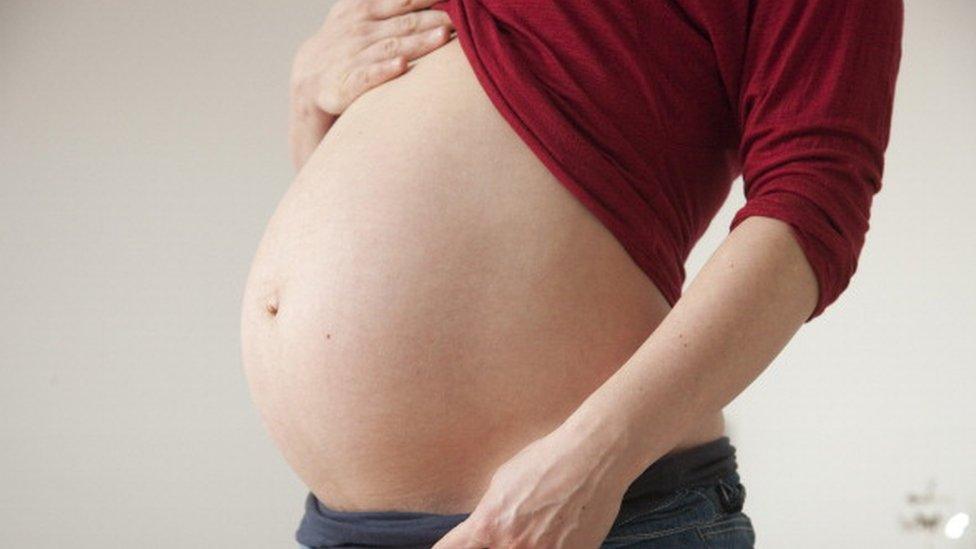 A pregnant woman's stomach