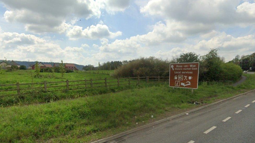 The site of the proposed McDonald's on the approach to Ross-on-Wye