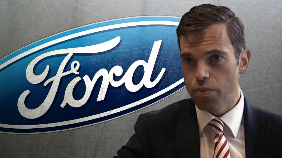 Ken Skates and Ford logo