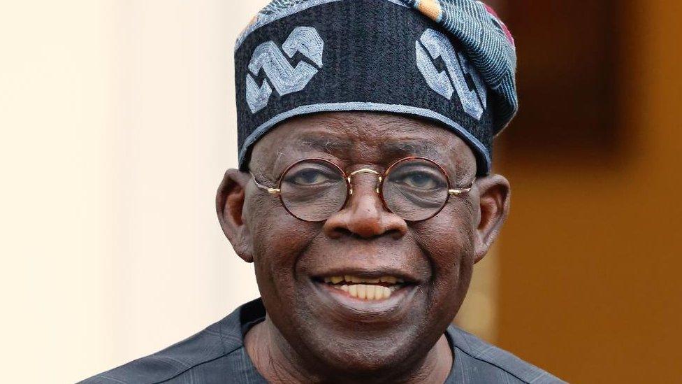 Nigerian President Bola Ahmed Tinubu arrives for the Compact with Africa (CwA) conference at the Bellevue Palace in Berlin, Germany, 20 November 2023.