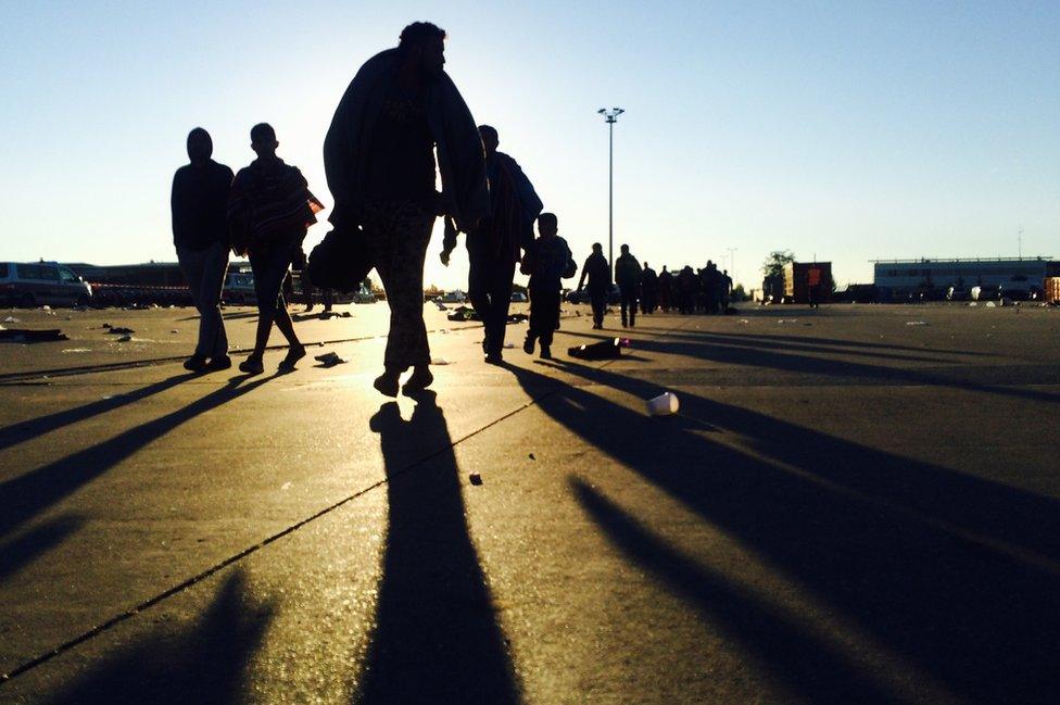 Sunrise at the Nickelsdorf border crossing