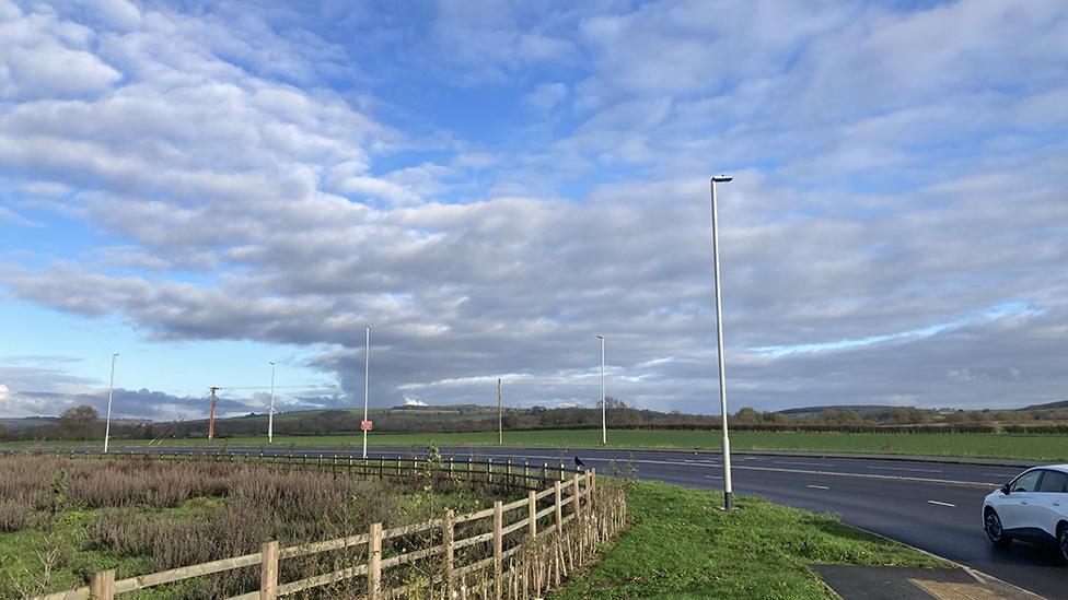 Street lights near Shiptonthorpe