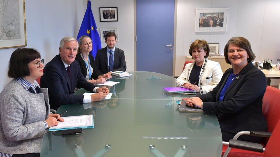 DUP leader Arlene Foster met EU negotiator Michel Barnier on Tuesday