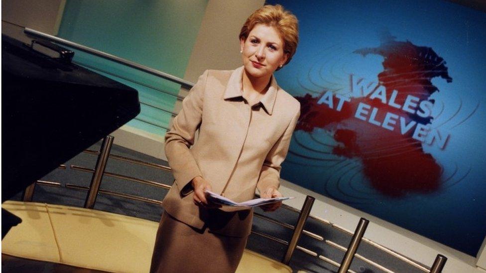 Sian Lloyd, BBC Wales news presenter Wales at Eleven, in 1999