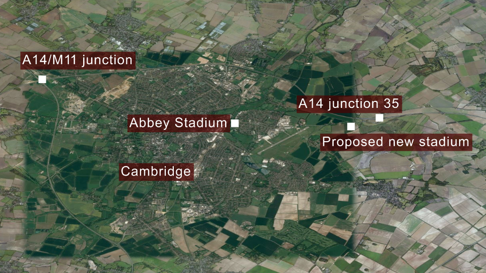 Cambridge United current and proposed stadia