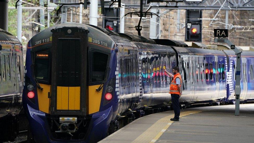 Train pulling into station