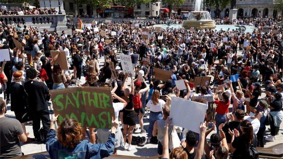 Black Lives Matter protest in Trafalgar Square