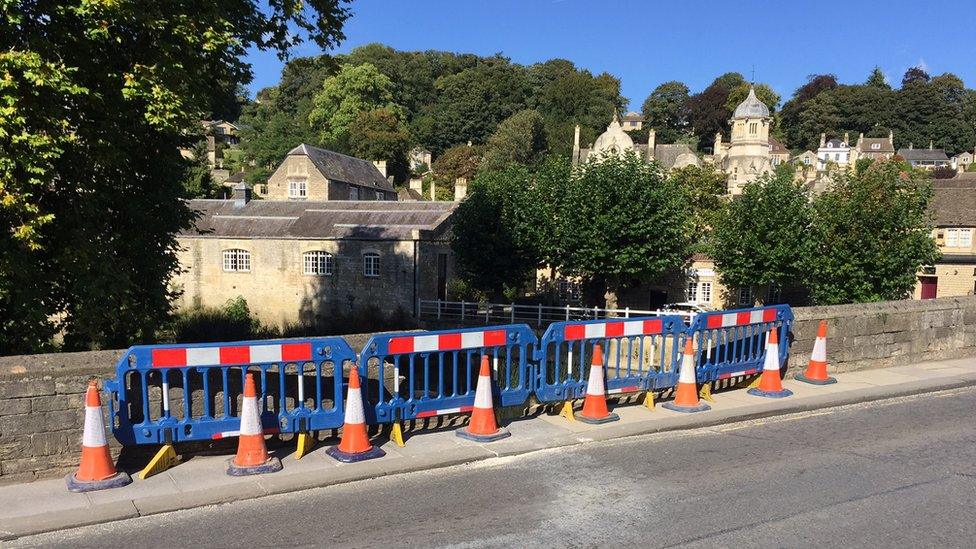 Damaged Town Bridge in Bradford-on-Avon