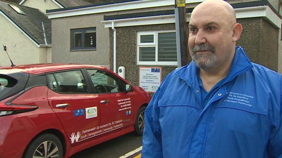 Steve Shuttleworth of South Denbighshire Community Partnership with the new car