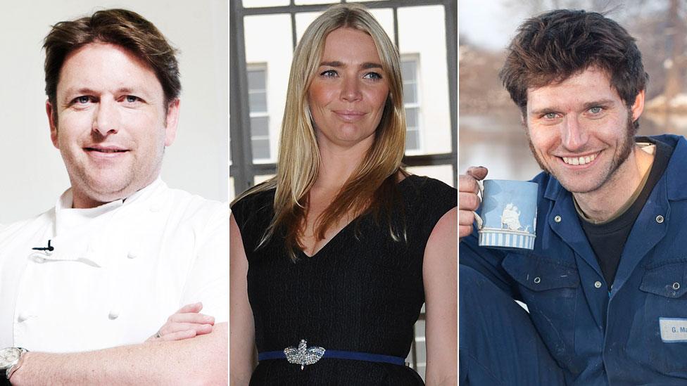 James Martin, Jodie Kidd and Guy Martin