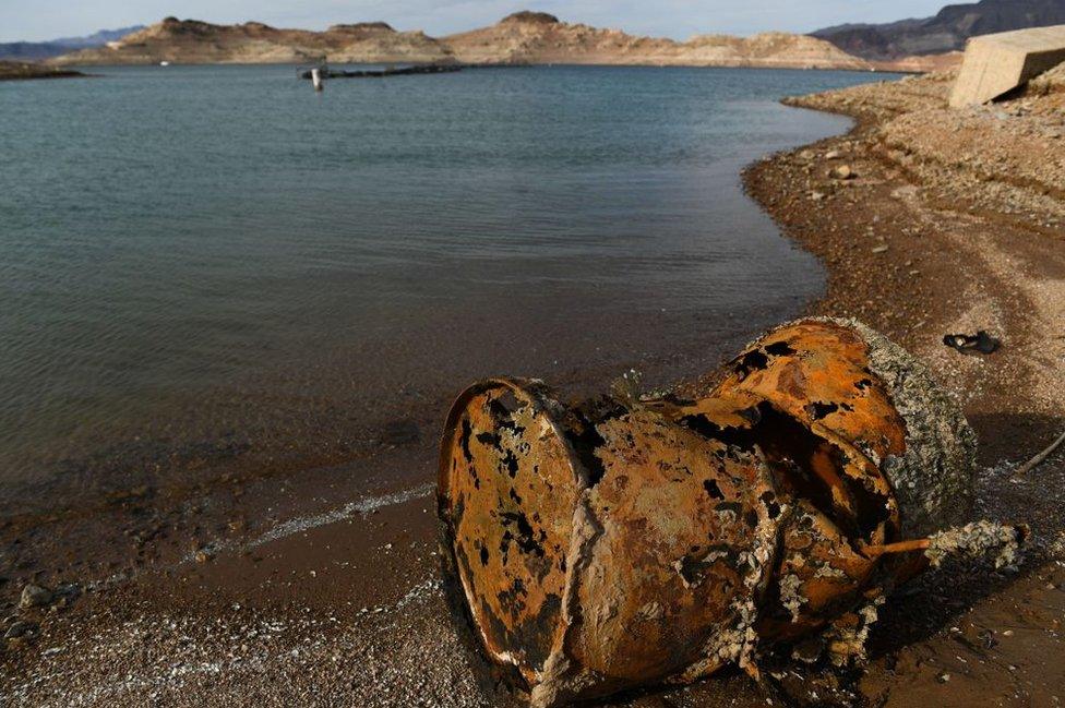 A rusted barrel nearby to where a gunshot victim was found last week