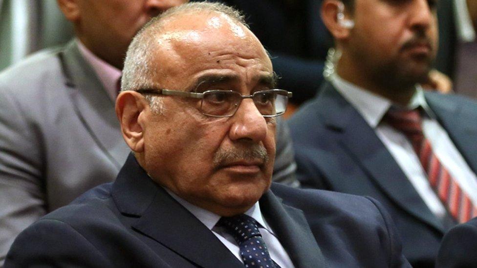 Adel Abdul Mahdi sits in the Iraqi parliament in Baghdad on 2 October 2018