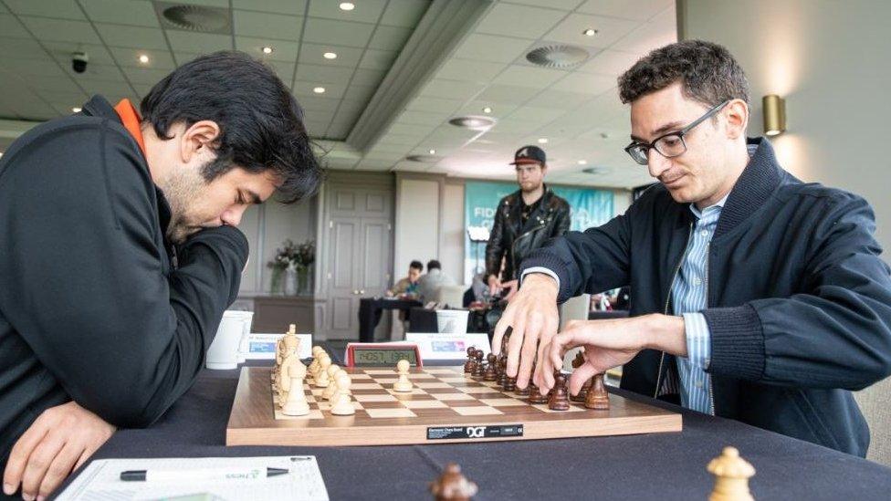 Hikaru Nakamura playing Fabiano Caruana